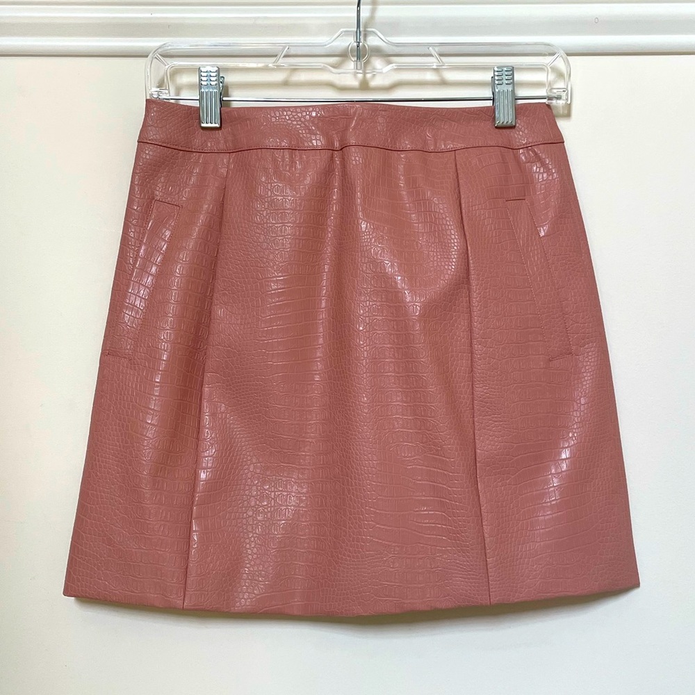 Alter’d State pink faux snakeskin mini skirt
